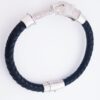 925 Sterling Silver Leopard Head Leather Cuff Bangle - Image 2