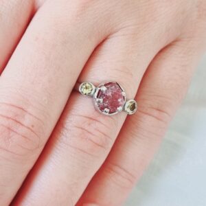 Ruby and tourmaline ring
