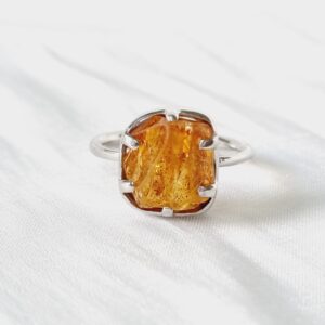 citrine gemstone ring